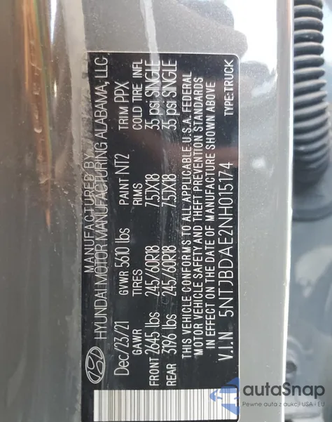5NTJBDAE2NH015174
